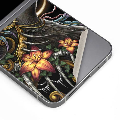 Wolf Howling by Sarah Richter Galaxy Z Flip6 Skin